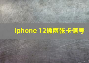 iphone 12插两张卡信号